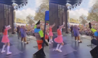 Gato Juanito no “cayó parado” y sufrió doloroso chascarro en plena presentación de Cachureos