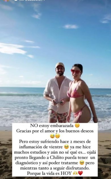 Eugenia Lemos aclaró a seguidores rumores de embarazo tras publicar foto: reveló problema de salud