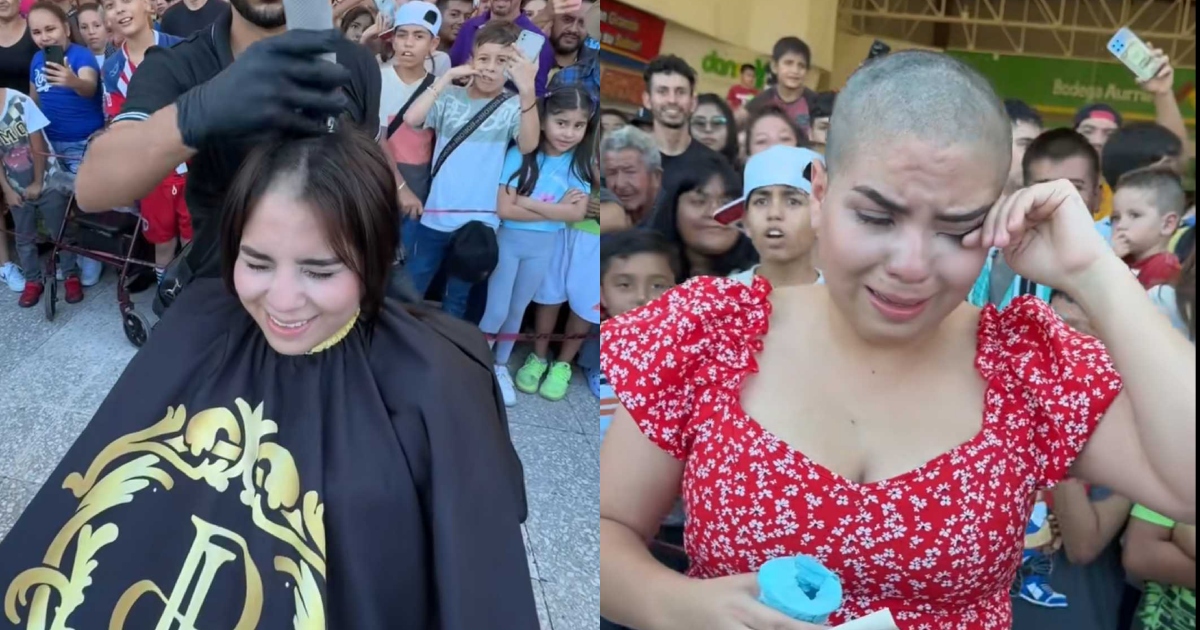 Mujer se rapó para ganar un iPhone 15: quedó en último lugar y rompió en llanto