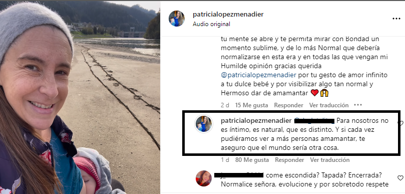 Patricia López alzó la voz ante críticas por amamantar a su bebé en público: “No es íntimo, es natural”