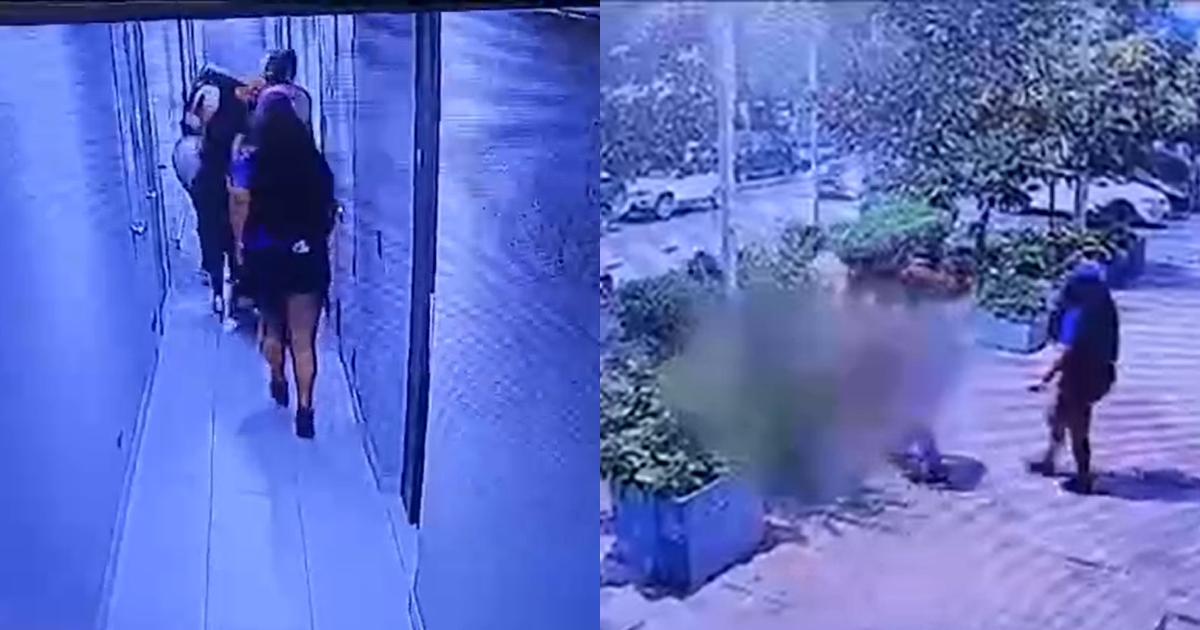 Asesinato en Santiago: video capta a grupo moviendo cuerpo de colombiano desde edificio