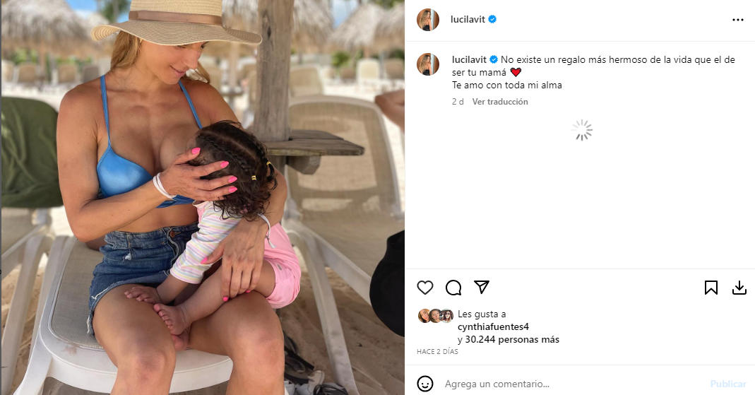 Lucila Vit alzó la voz por críticas a postal amamantando a su hija: “De las fotos más lindas que tengo”