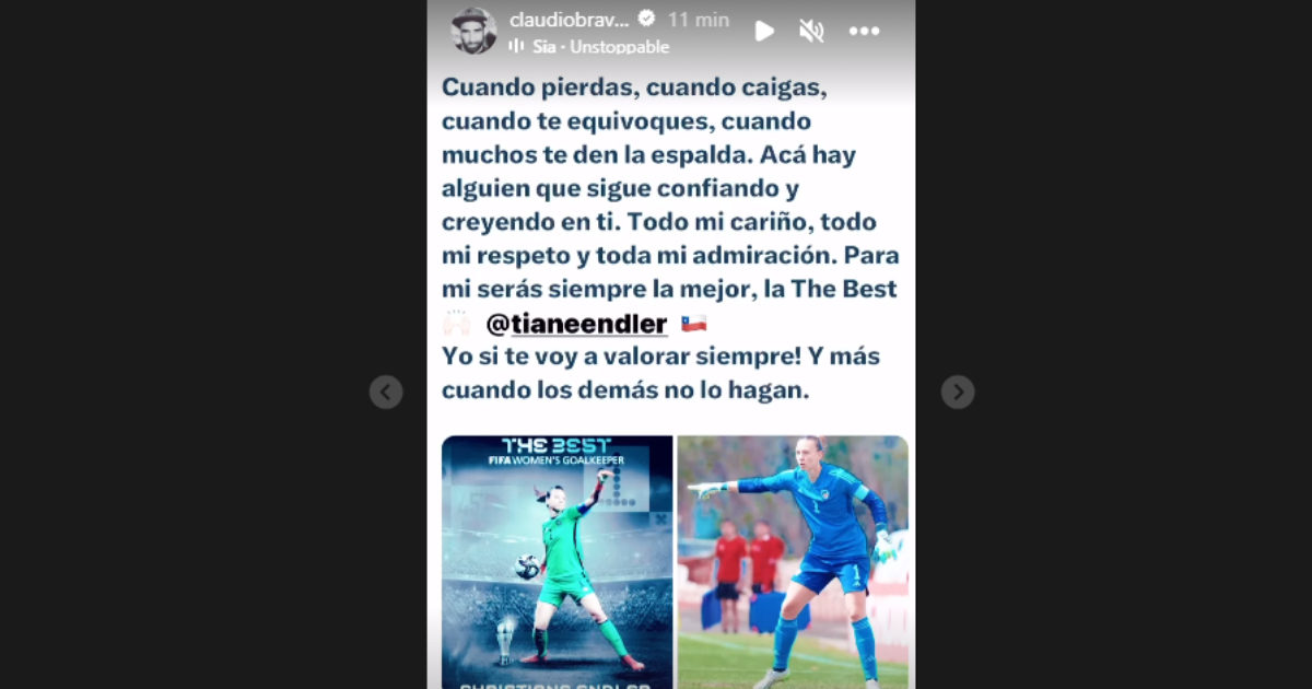 Claudio Bravo alzó la voz y apoyó con todo a Tiane Endler: “Cuando muchos te den la espalda...”