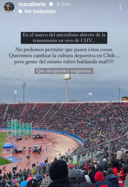 Atleta chilena defiende a Isidora Jiménez.