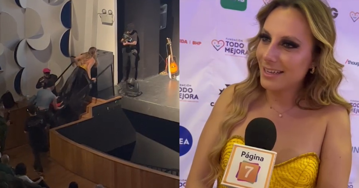 Trini Cerda brilló con su look en Premios Todo Mejora... pero sufrió chascarro: "Casi me caigo"