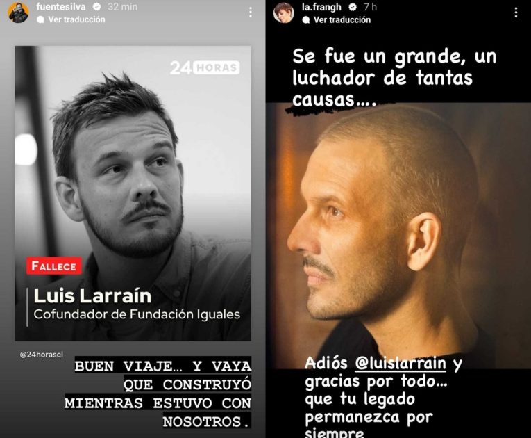 Eduardo Fuentes y Fran García-Huidobro reacciones muerte Luis Larraín