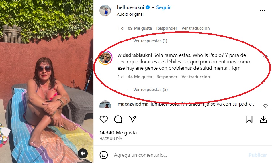 Widad hija de Helhue Sukni le puso freno a comentario