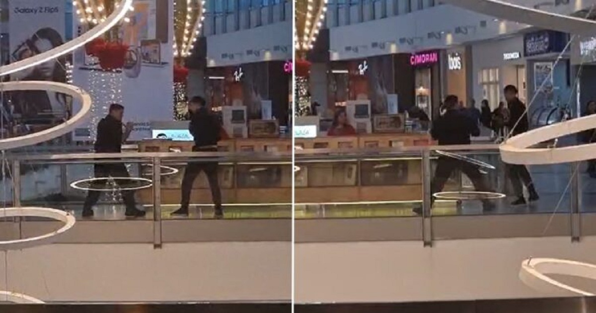 Graban violenta pelea al interior de mall de Viña del Mar: uno de los protagonistas es un guardia