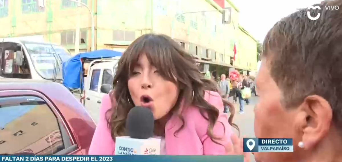Daniela Muñoz sufrió gran susto en vivo tras fuerte estruendo en Valparaíso: "¡No!"