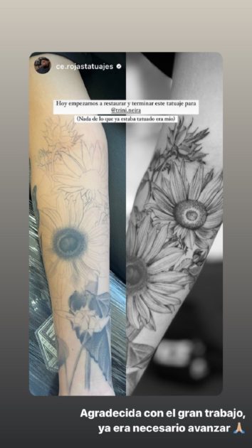 Trini Neira mostró restauración de tatuaje