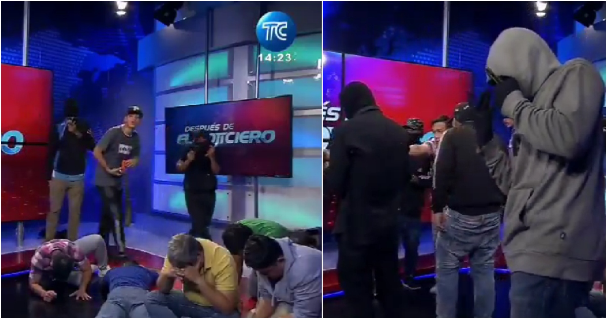 Sujetos armados irrumpen en canal de Tv de Ecuador