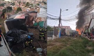 Accidente de microbús en Valparaíso