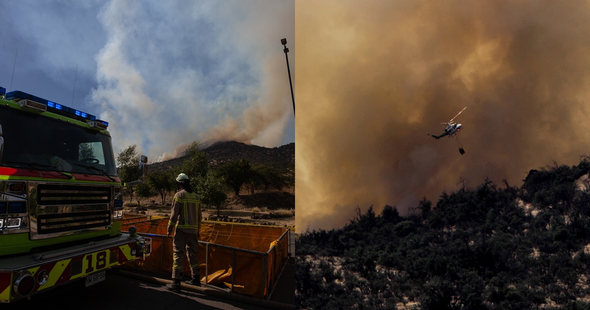 Incendio forestal en límite de Colina y Lo Barnechea ha consumido 900 hectáreas: sería intencional
