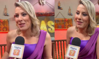 María José Castro lució vestido en dos tonalidades en primera noche del Festival de Olmué