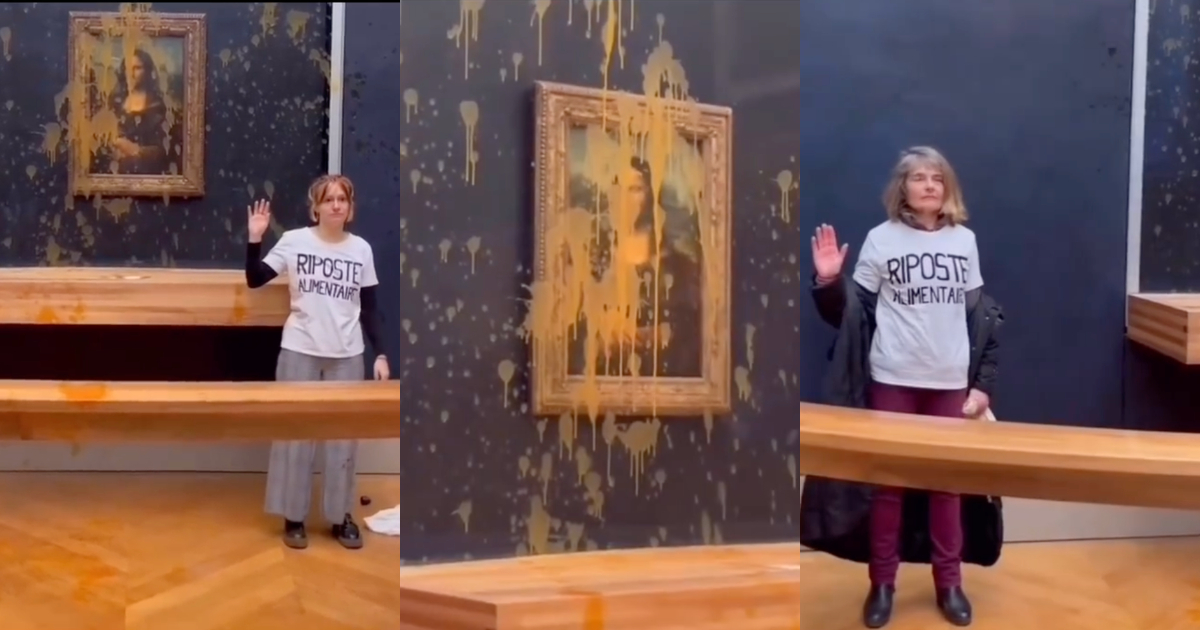 Activistas lanzaron sopa sobre Mona Lisa