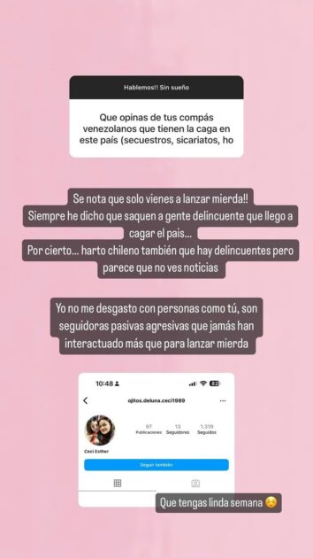 Rebeca Naranjo contestó a hater