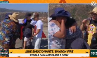 Bayron Fire regaló casa a bombera