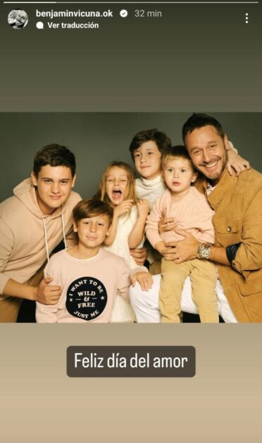 Benjamín Vicuña celebró con sus hijos el Día del Amor