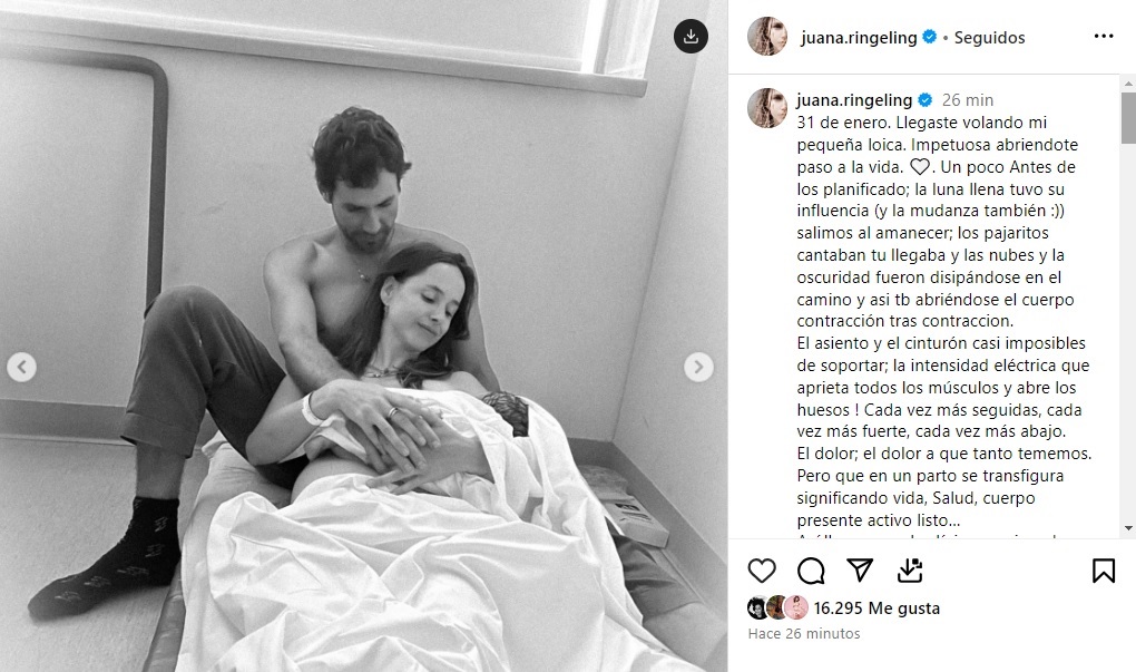 Juanita Ringeling y Matías Assler junto a su hija Loica