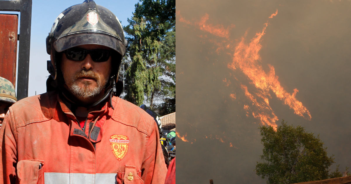 Paúl Vásquez, el Flaco, se sumó a Bomberos para apoyar en emergencia por incendio forestales