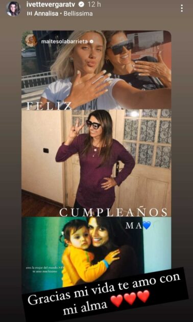 Maite Solabarrieta saludó a su madre Ivette Vergara en su cumpleaños