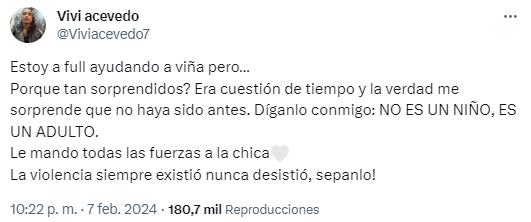 Viviana Acevedo reaccionó a detención de Sebastián Ramírez: "Era cuestión de tiempo..."