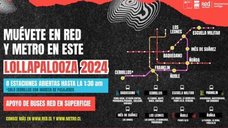 Apoyo buses RED Lollapalooza 2024