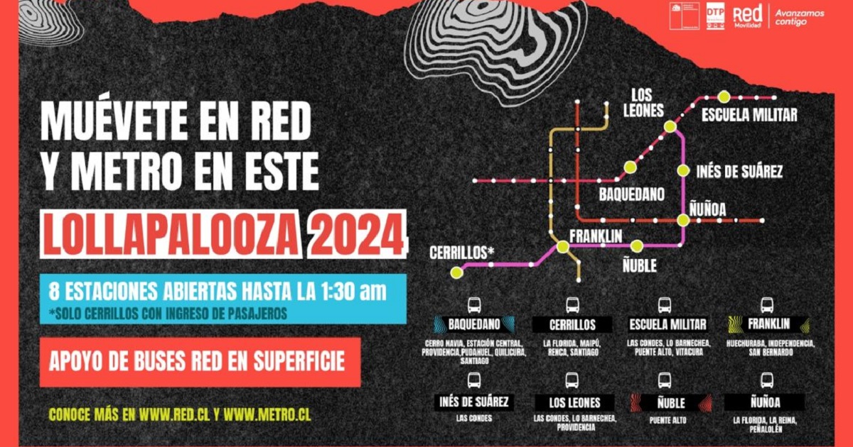 Apoyo buses RED Lollapalooza 2024