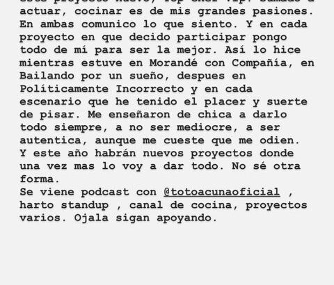 Belén Mora agradeció apoyo de sus seguidores en Top Chef VIP