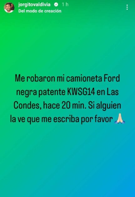Jorge Valdivia sufrió millonario robo en Las Condes: pidió ayuda en redes sociales