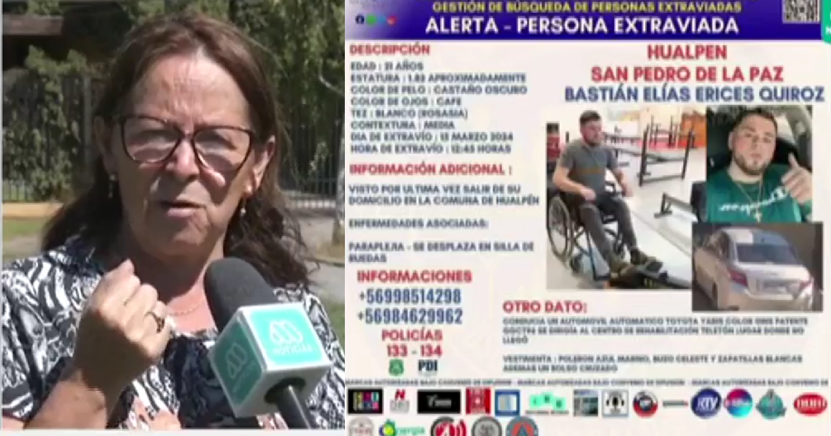 Joven en situación de discapacidad lleva 3 días extraviado en San Pedro de la Paz: iba a la Teletón