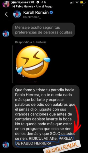 Polola de Pablo Herrera reaccionó indignada tras parodia que hicieron del cantante en El Antídoto