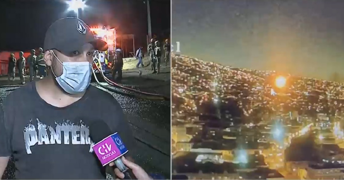 Testigo de la bengala que habría causado incendio en Cerro Cordillera en Valparaíso