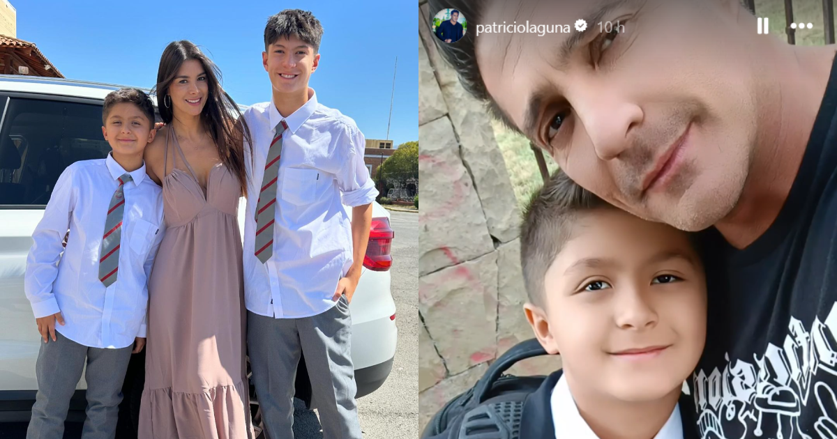 Patricio Laguna y Yanina Halabi compartieron primer día de clases de sus hijos: "Los amo"