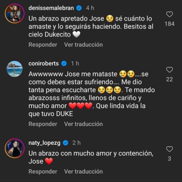 Apoyo a José Antonio Neme por muerte de Duque