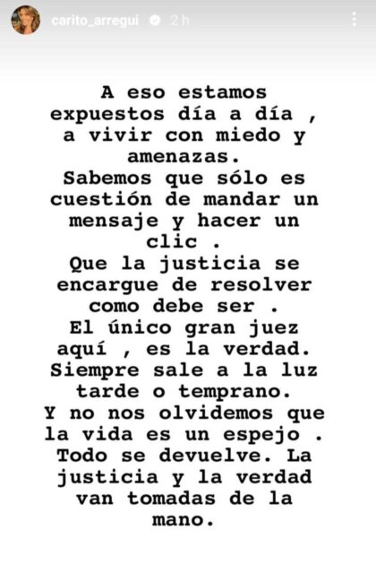 Carolina Arregui defendió a Cristián Campos tras querella