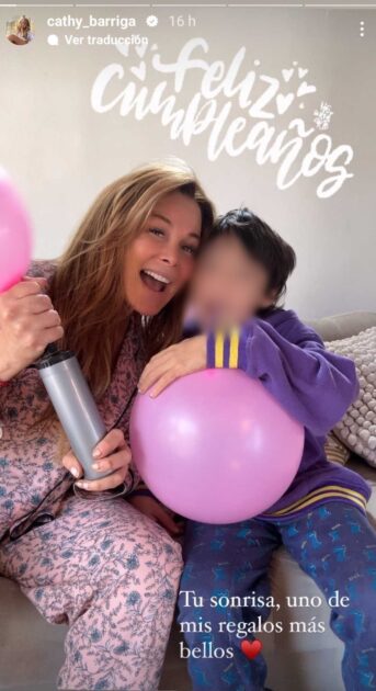 Cathy Barriga celebró su cumpleaños con su hijo Romeo 