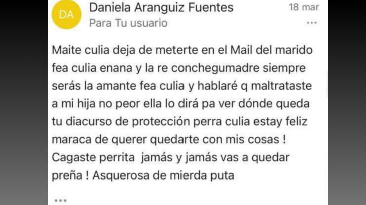 El amenazante correo de Daniela Aránguiz a Maite Orsini