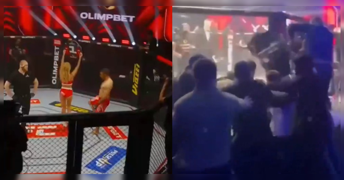 Luchador de MMA agredió a mujer en medio del ring y recibió brutal golpiza del público