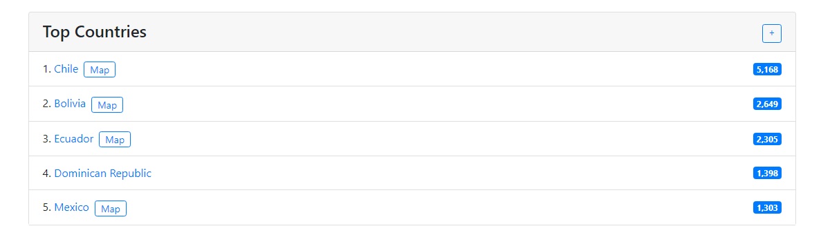 mapa de distribución de apellido