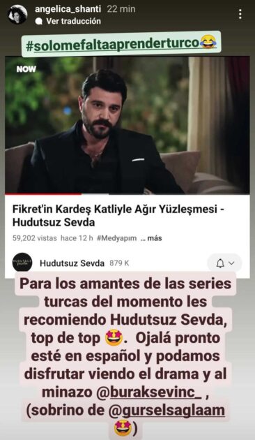 Angélica Sepúlveda mostró al sobrino actor de su galán turco