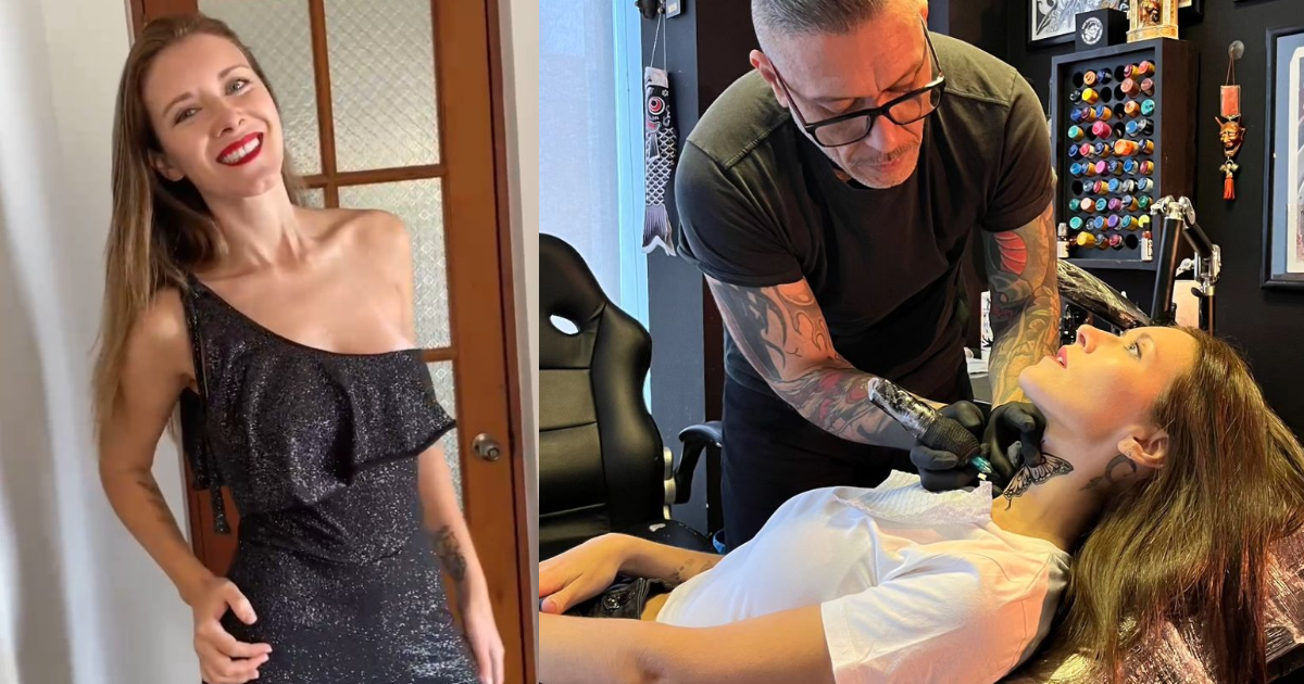 El imponente tatuaje que se realizó Carla Jara en el cuello y que sorprendió a sus seguidores