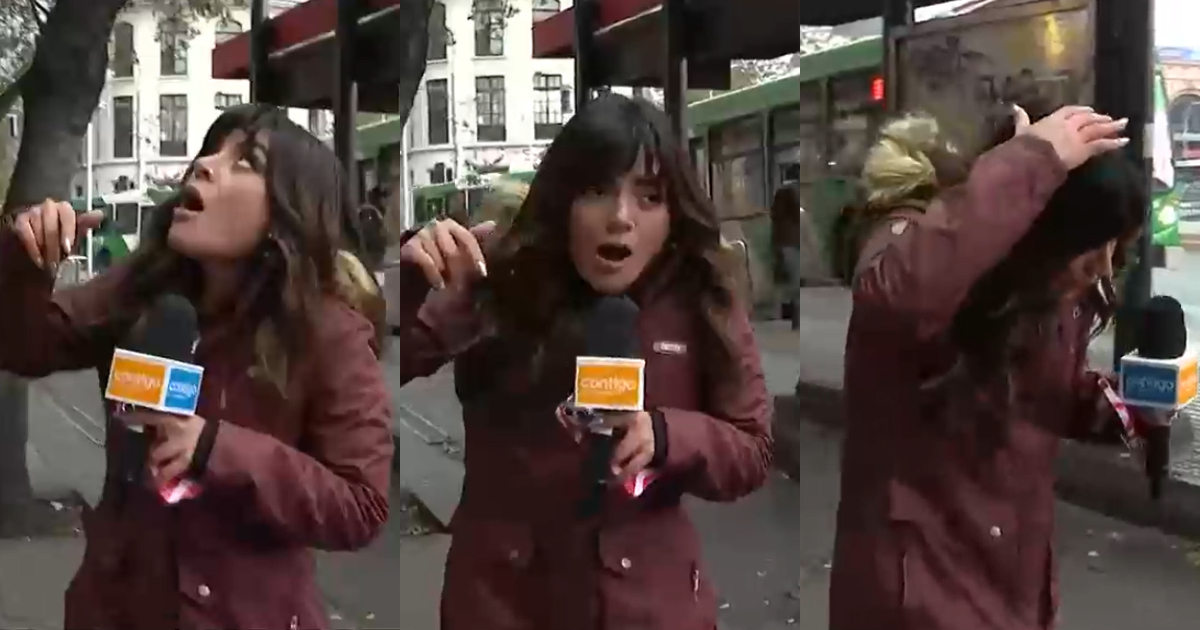 Lanzan agua a periodista de CHV desde edificio desalojado durante despacho: "Qué ordinarios"