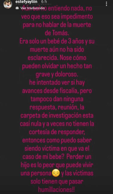 Madre de Tomás Bravo compartió reflexión por el caso de su hijo
