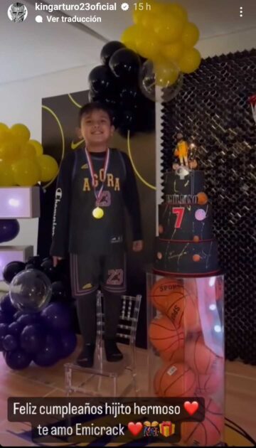 Arturo Vidal saludó a su hijo Emiliano en su cumpleaños