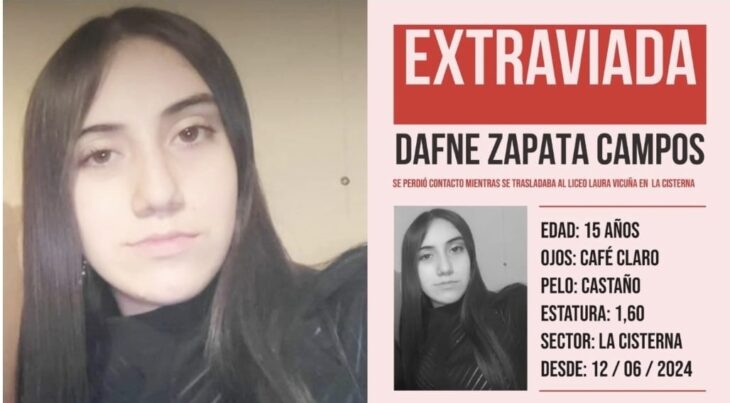 Dafne Zapata desaparecida en La Cisterna