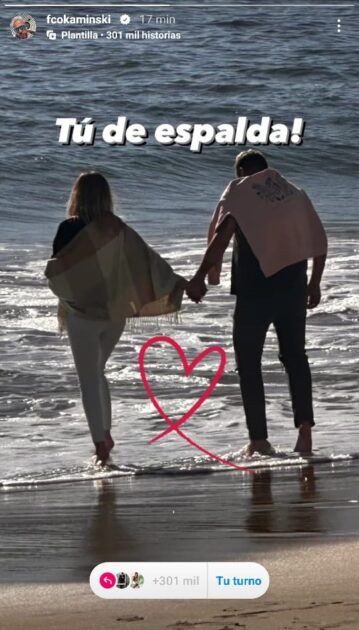 Tomados de la mano en la playa: Francisco Kaminski presume su relación con romántica foto