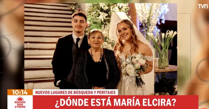 María Elcira Contreras en el matrimonio de uno de sus nietos