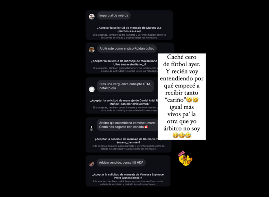 Michael Roldán fue insultado por hinchas que lo confundieron con Wilmar Roldán: "Tanto 'cariño'"