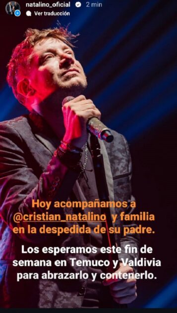 Cristián Natalino compartió sentido mensaje de despedida tras muerte de su padre